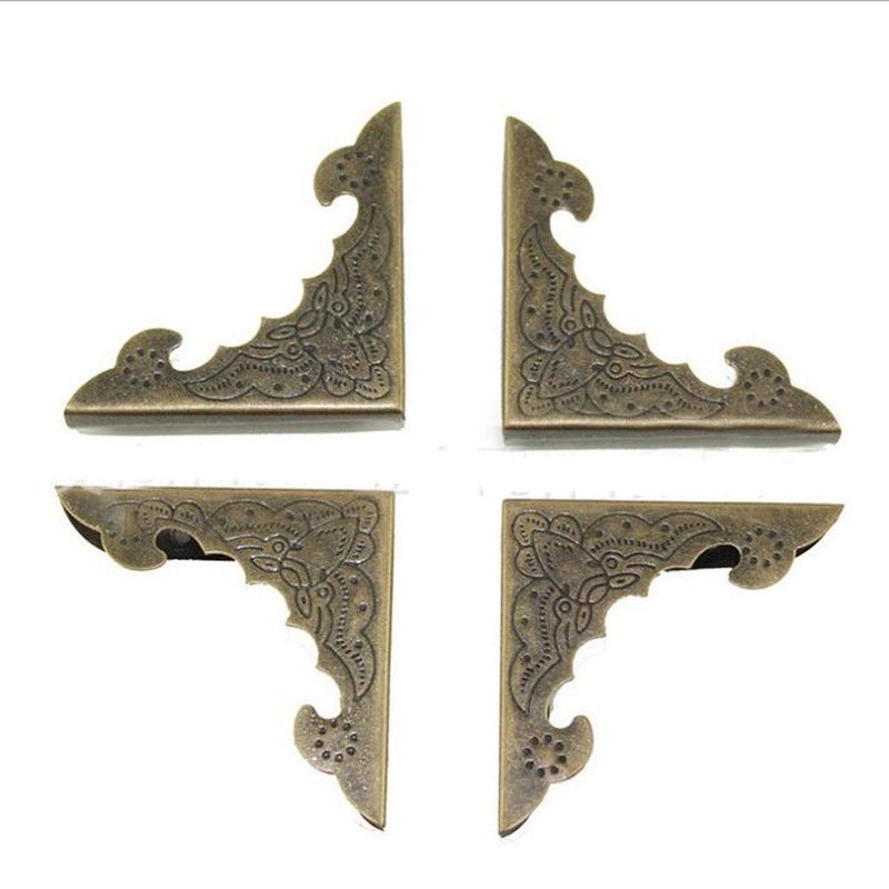 Hdtyyln 30Pcs Metal Corner Protector, 40mm Corner Protectors, Cabinet Corner Protectors, Decorative Vintage Album Corner Protector, Corner Edge Cover for Book Menu Furniture Table Edge - Image 2